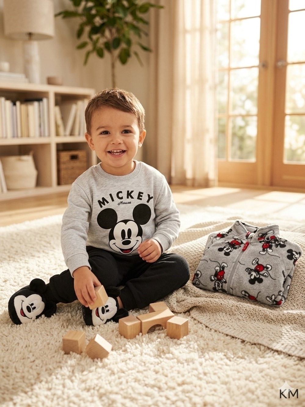 EUC H&M x Disney Gray Mickey Mouse Kids Sweatshirt - Size 2-3Y